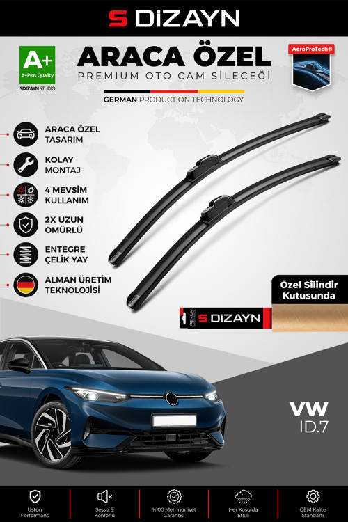 VW ID.7 Ön Cam Silecek Seti 2023 Üzeri Premium Araca Özel 70-40 Cm A+ Kalite