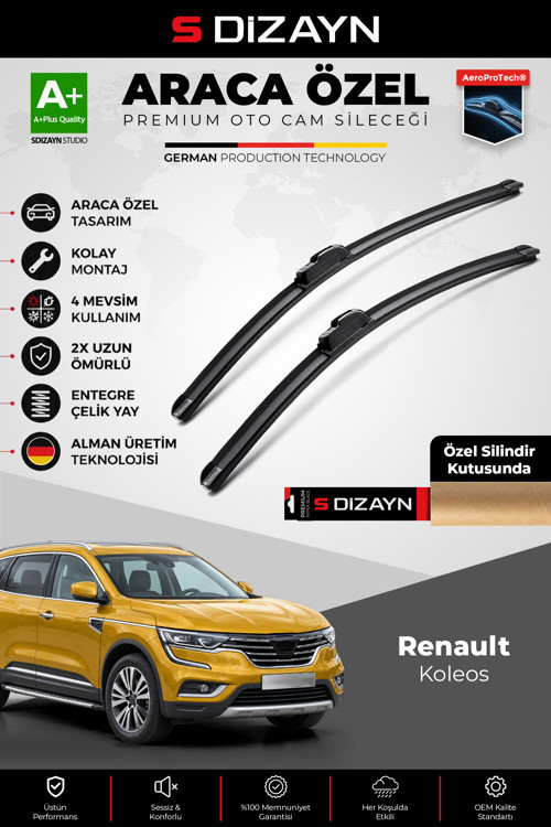 Renault Koleos Ön Cam Silecek Seti 2016-2022 Premium Araca Özel 65-43 Cm A+ Kalite