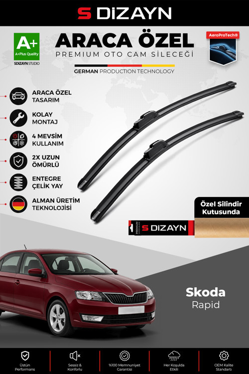 Skoda Rapid Ön Cam Silecek Seti 2012 Üzeri Premium Araca Özel 60-40 Cm A+ Kalite