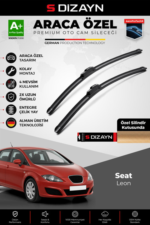 Seat Leon Ön Cam Silecek Seti 2005-2012 Premium Araca Özel 65-65 Cm A+ Kalite