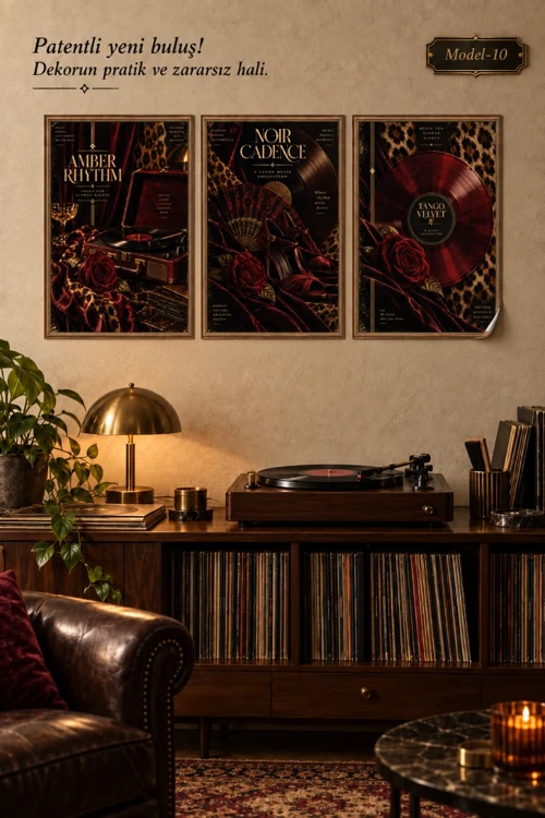 Statik Tutunma Özellikli Tablo - Poster Müzik (Model- 10)