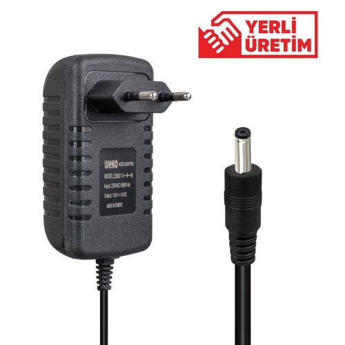 7.8 Volt - 1 Amper 4.0*1.7 Uçlu Gösterge Ledli Yerli Üretim Akü Şarj Adaptörü