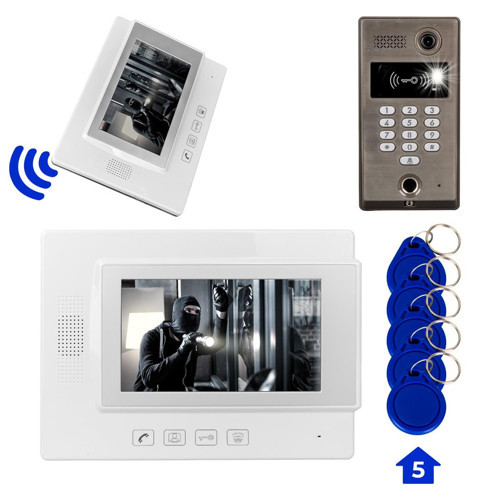 Görüntülü Kapı Zili Intercom Tek Dairelik Diafon Kablosuz Gece Görüşlü Şifreli Çipli Parmak İzli