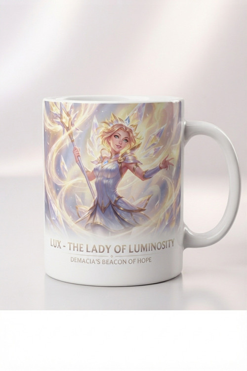 League of Legends Lux Özel Tasarım Baskılı Beyaz Kupa Bardak - Koleksiyonluk Oyuncu Kupası