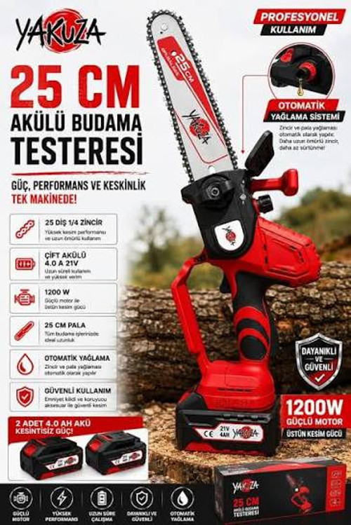 Akülü Testere 21V-4Ah Çift Akülü