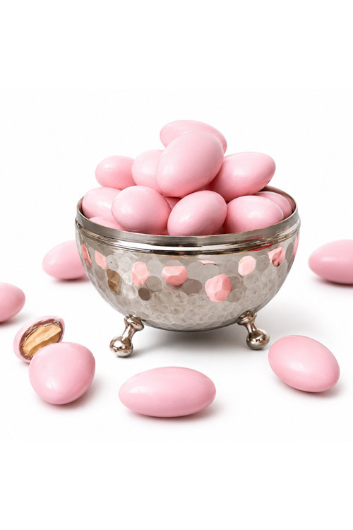 Pembe Badem Draje 250 Gr Pembe Çikolata Kaplı Badem Draje Hediyelik Nişan Düğün Premium
