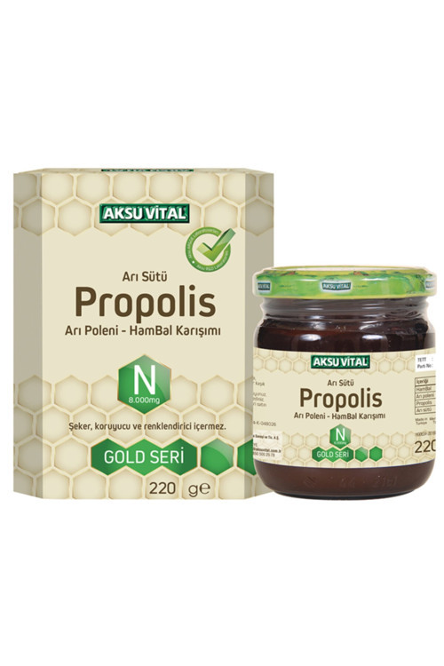 Aksuvital Arı Sütü Propolis Hambal Karışımı N 8.000Mg 220Gr Gold Seri