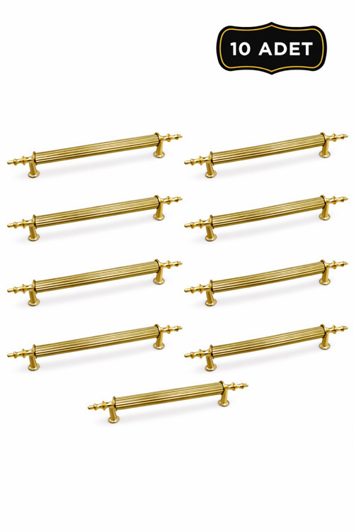Lüks Kumru Gold Altın 128Mm Metal Çekmece Dolap Mobilya Kulpu 10 Adet