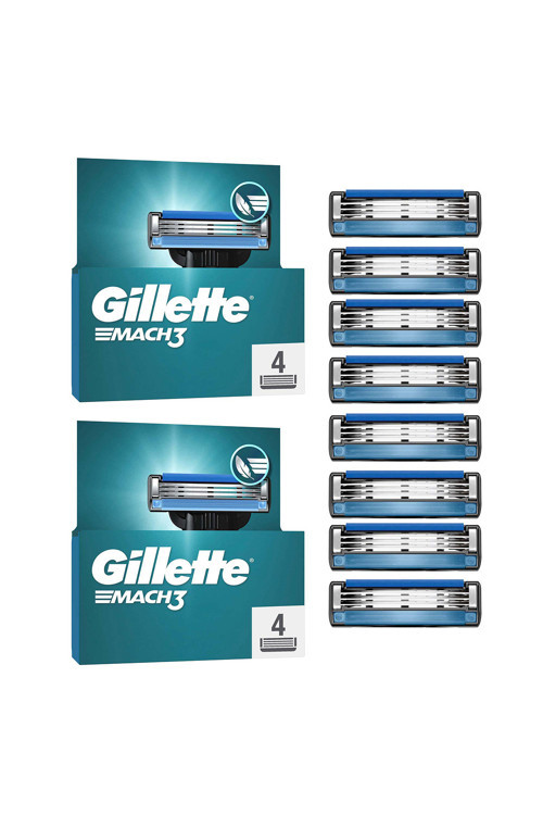 Mach3 Tıraş Makinesi Kartuş Yedekleri Erkekler İçin, 3-Bıçaklı Yedekler x2"