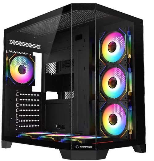 MEGA v1 Siyah ARGB Tempered Glass 850W 80+ Bronze USB 3.0 ATX Mid Tower Kasa