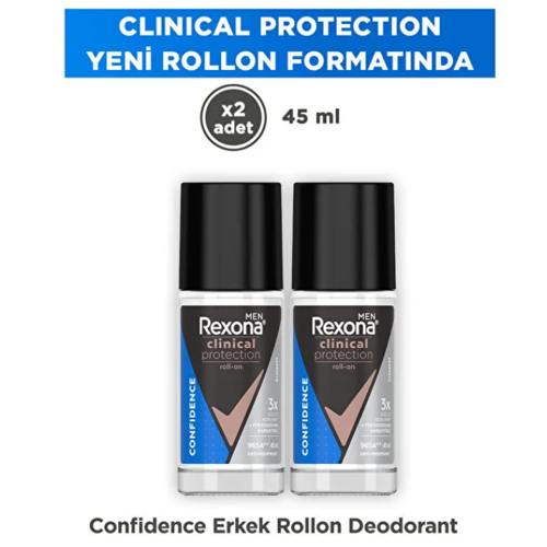 Men Clinical Protection Confidence Erkek Deodorant Roll On 45 ml x 2 Adet