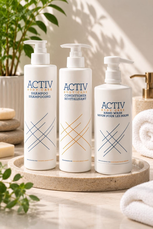 ACTIV BODY CARE 3'lü Bakım Seti Şampuan + Saç Kremi + El Sabunu 360 ml