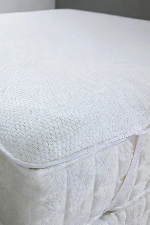 Sıvı Geçirmez 4 Köşe Lastikli Honeycomb Desenli Yatak Alezi | Nefes Alan Microfiber Yatak Koruyucu Alez Beyaz | Tek Kişilik - Çift Kişilik