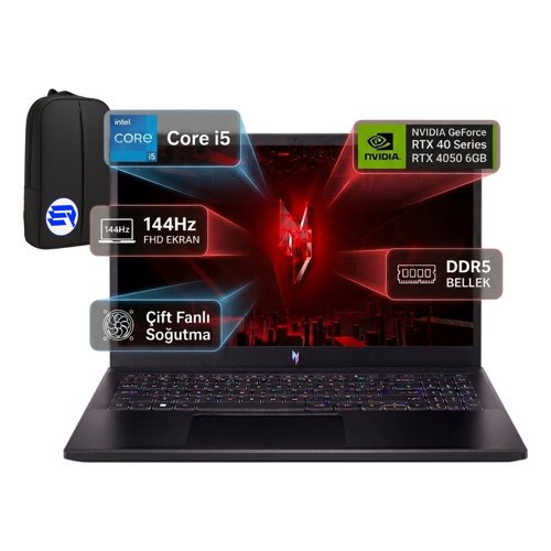Nitro V 15 ANV15-51 I5-13420H RTX4050 6gb 16GB 1tb SSD 15.6'' Fhd 144Hz WIN11 Pro + Elektropasaj Çanta