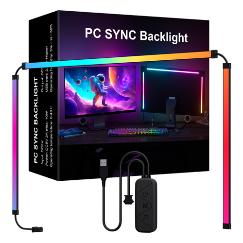 Pc Sync Rgbıc 24 İnç Monitör Arka Aydınlatma Led, Ekran Senkronizasyonlu, Mobil Uygulama ve Kumanda Kontrollü, Müzik Senkronizasyonlu Gaming Rgb Işık DX23014