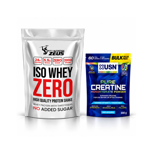 Zeus Nutrıtıon Iso Whey Protein 2000Gr Çilek+USN Saf Kreatin 300 Gr