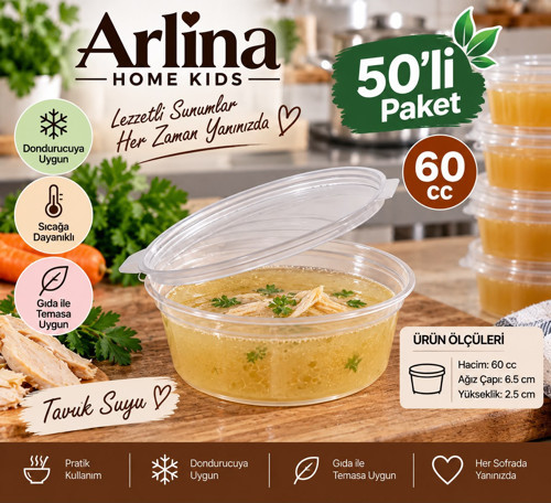 60 cc Kendinden Kapaklı Sıcağa Dayanıklı Sos & Saklama Kabı | 50’li Paket