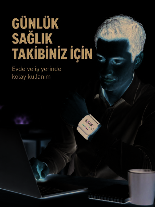 Şarjlı Bilekten Dijital Tansiyon Ölçer Geniş LCD Ekranlı