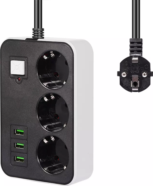 3 USB’li 3’lü 1.8 m Akım Korumalı Priz (2818)