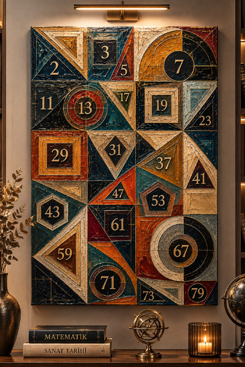 40X60 Kanvas Geometrik Asal Sayılar