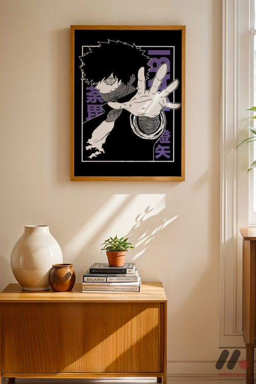 My Hero Academia Karakter Poster, Ahşap Çerçeveli Duvar Tablosu - Anime Severlere Özel Hediye