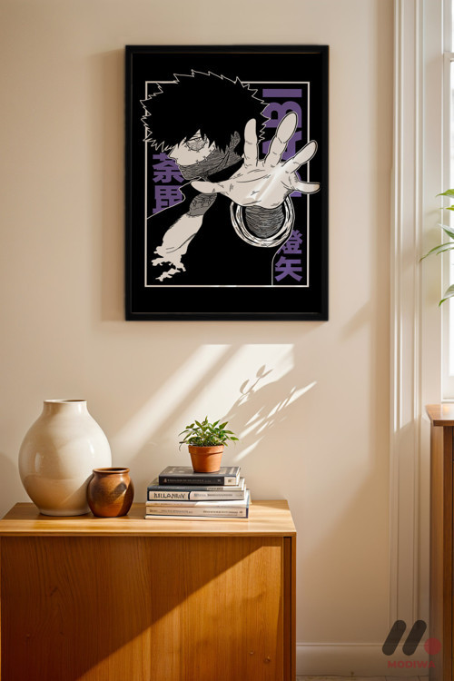 My Hero Academia Karakter Poster, Siyah Çerçeveli Duvar Tablosu - Anime Severlere Özel Hediye
