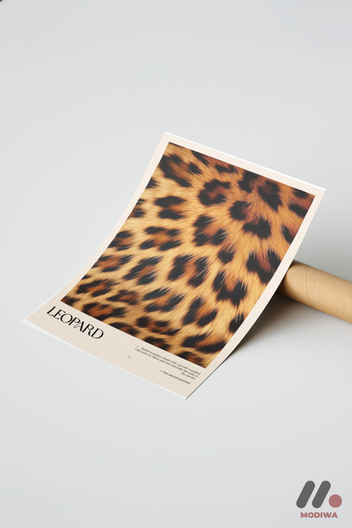 Leopar Deseni Posteri, Çerçevesiz Yüksek Kalite Duvar Afişi - Motivasyon Hediyesi