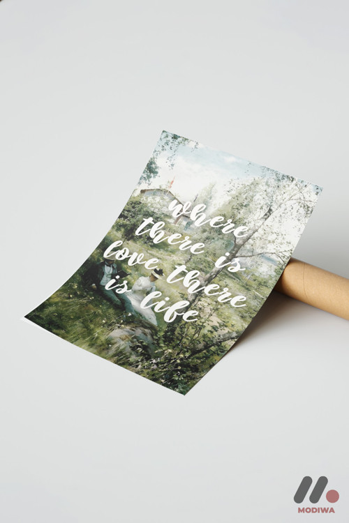 Where There Is Love Manzara, Çerçevesiz Yüksek Kalite Duvar Afişi - Motivasyon Hediyesi