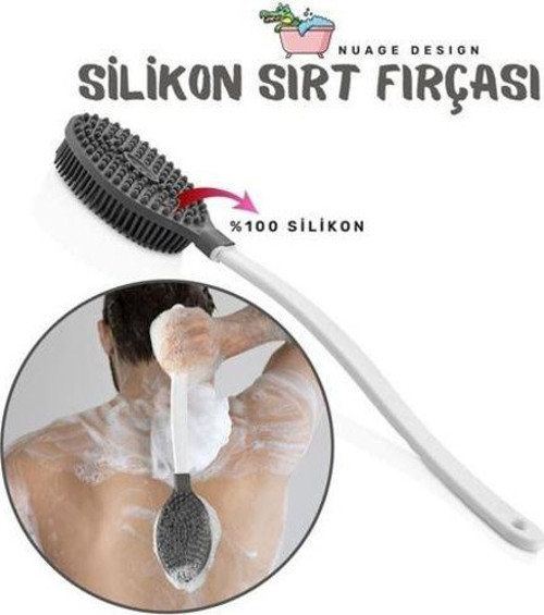 Banyo Sırt Fırçası Silikon Nuage Design GRİ 718314