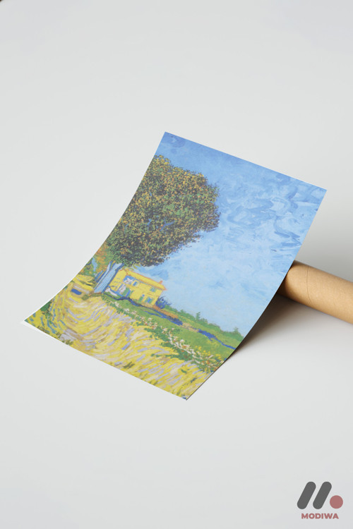 Van Gogh Ağaçlı Yol, Çerçevesiz Yüksek Kalite Duvar Afişi - Sanatsever Hediyesi