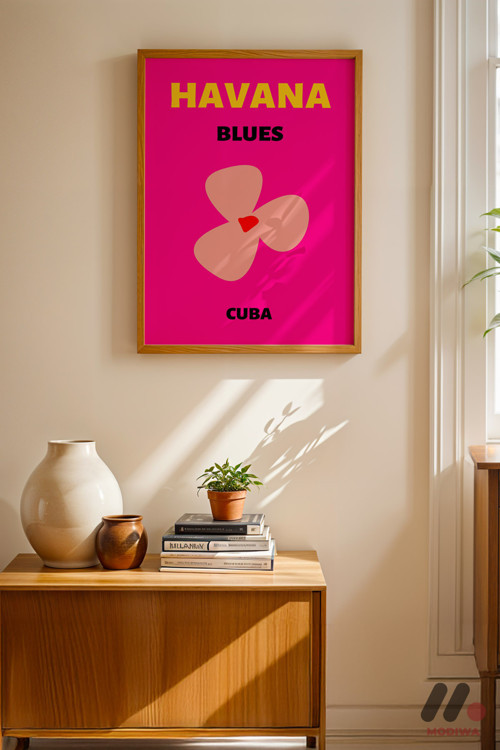 Havana Küba Posteri, Ahşap Çerçeveli Duvar Tablosu - Seyahat Severlere Hediye