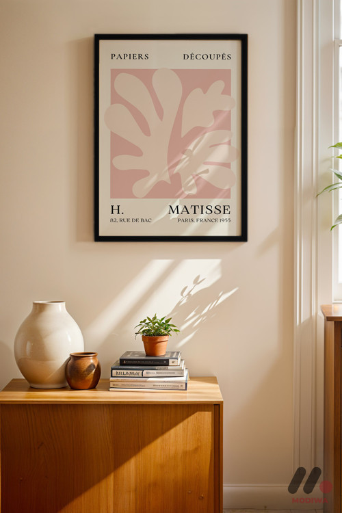 Matisse Papiers Decoupes, Siyah Çerçeveli Duvar Tablosu - Sanatsever Hediyesi