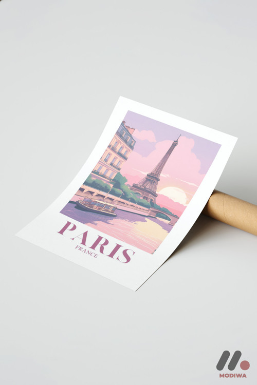 Paris Seyahat Posteri, Çerçevesiz Yüksek Kalite Duvar Afişi - Seyahat Severlere Hediye