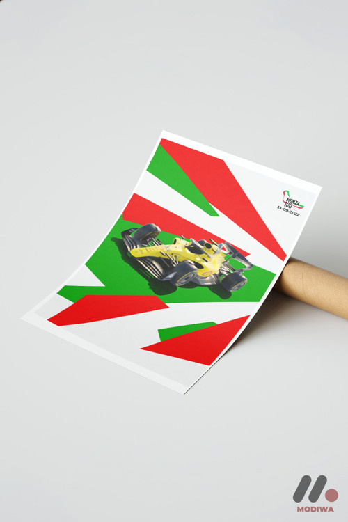 Monza Yarış Arabası Grafik Afiş, Çerçevesiz Yüksek Kalite Duvar Afişi - Oto Severlere Özel Hediye