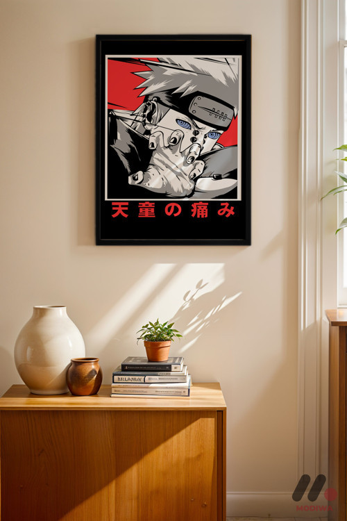 Naruto Pain Poster, Siyah Çerçeveli Duvar Tablosu - Anime Severlere Özel Hediye