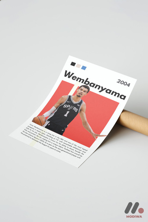 Wembanyama Basketbol Posteri, Çerçevesiz Yüksek Kalite Duvar Afişi - Spor Severlere Hediye