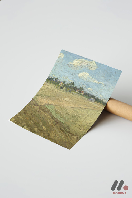 Van Gogh Tarla Manzarası, Çerçevesiz Yüksek Kalite Duvar Afişi - Sanatsever Hediyesi
