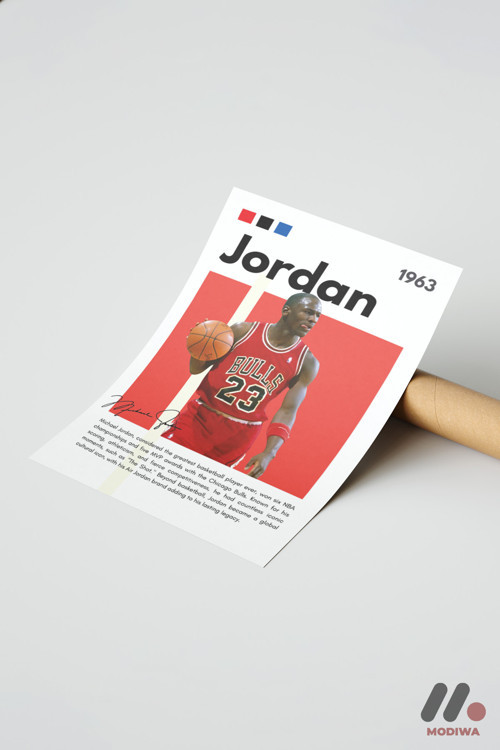 Michael Jordan Basketbol Posteri, Çerçevesiz Yüksek Kalite Duvar Afişi - Spor Severlere Hediye