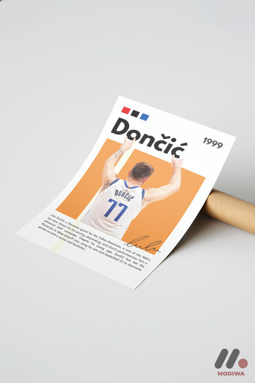 Doncic Basketbol Posteri, Çerçevesiz Yüksek Kalite Duvar Afişi - Spor Severlere Hediye