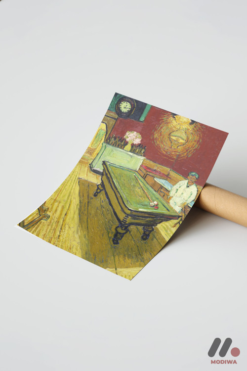 Van Gogh Gece Kafesi, Çerçevesiz Yüksek Kalite Duvar Afişi - Sanatsever Hediyesi