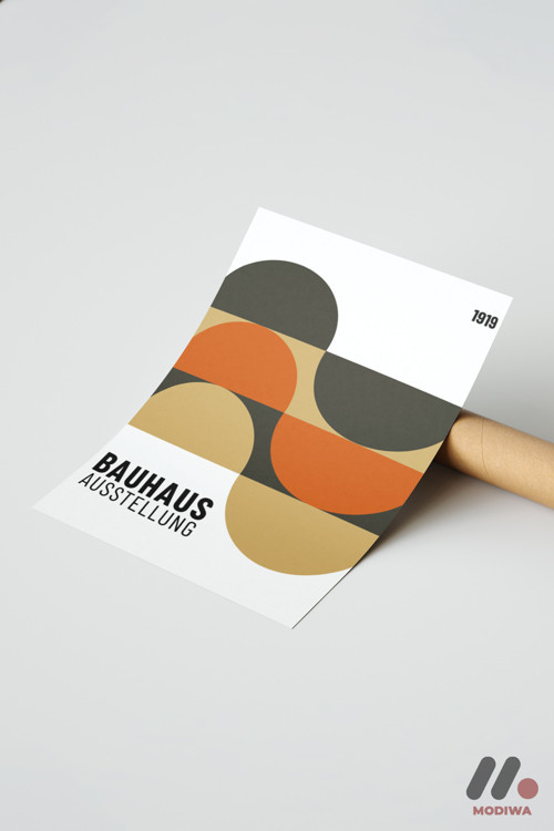 Bauhaus Ausstellung 1919 Afişi, Çerçevesiz Yüksek Kalite Duvar Afişi - Modern Ev Dekorasyonu