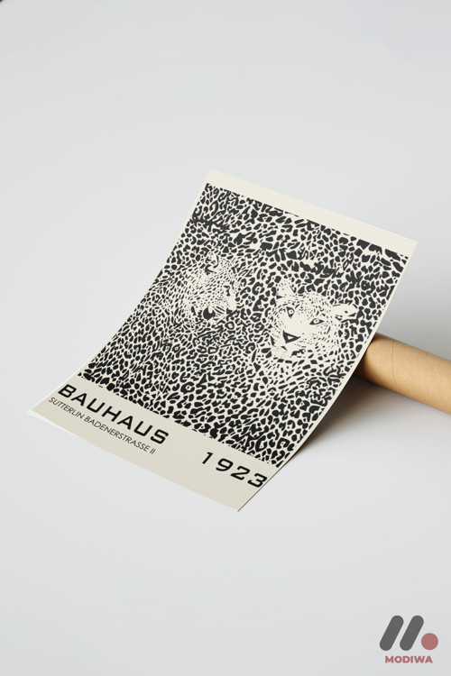 Bauhaus 1923 Leopar Desen Afişi, Çerçevesiz Yüksek Kalite Duvar Afişi - Modern Ev Dekorasyonu