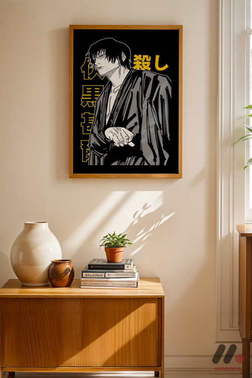 Jujutsu Kaisen Fushiguro Poster, Ahşap Çerçeveli Duvar Tablosu - Anime Severlere Özel Hediye