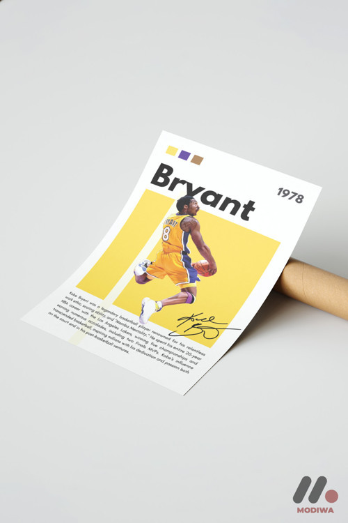 Kobe Bryant Basketbol Posteri, Çerçevesiz Yüksek Kalite Duvar Afişi - Spor Severlere Hediye