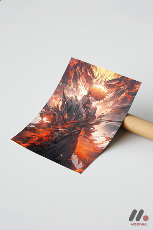 Bleach Ichigo Poster, Çerçevesiz Yüksek Kalite Duvar Afişi - Anime Severlere Özel Hediye