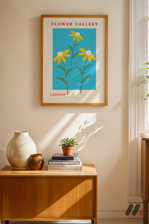 Flower Gallery London Posteri, Ahşap Çerçeveli Duvar Tablosu - Modern Ev Dekorasyonu