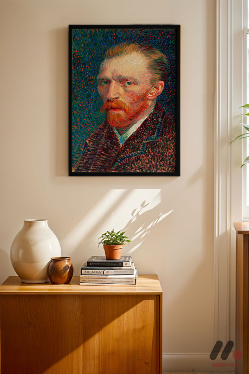 Van Gogh Otoportre, Siyah Çerçeveli Duvar Tablosu - Sanatsever Hediyesi