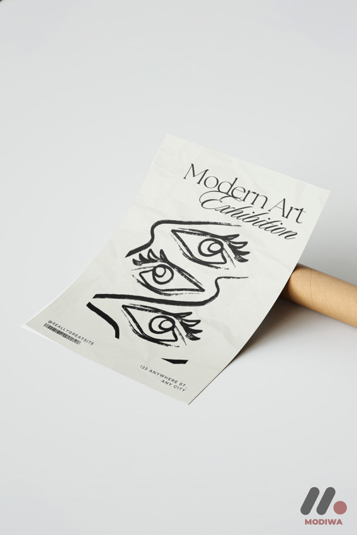 Modern Art Exhibition Yüz Poster, Çerçevesiz Yüksek Kalite Duvar Afişi - Modern Ev Dekorasyonu