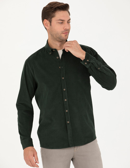 Haki Regular Fit Uzun Kollu Gömlek 50274112-VR027