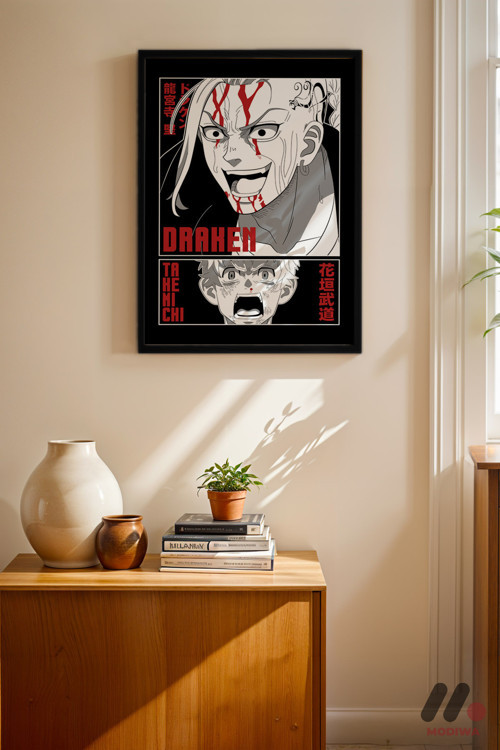 Tokyo Revengers Draken Poster, Siyah Çerçeveli Duvar Tablosu - Anime Severlere Özel Hediye